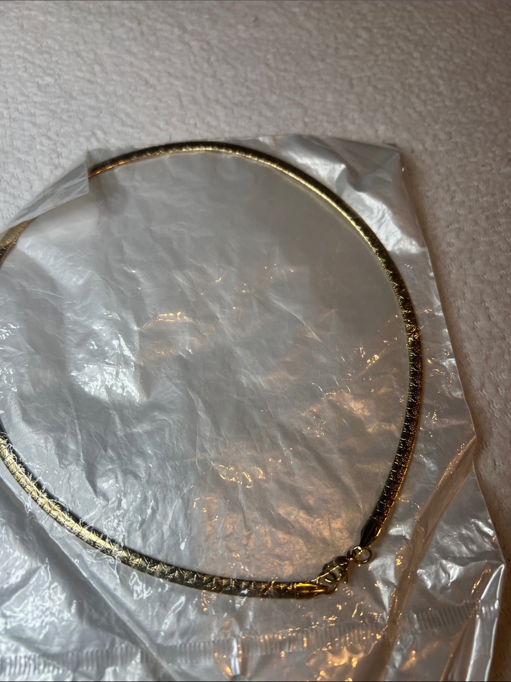 Gold Herringbone Choker Necklace - Women's Jewelry